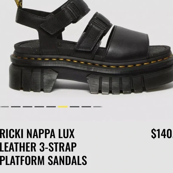 Dr Martens Ricki-3 Strap Sandal Size 6 New - Picture 4 of 12